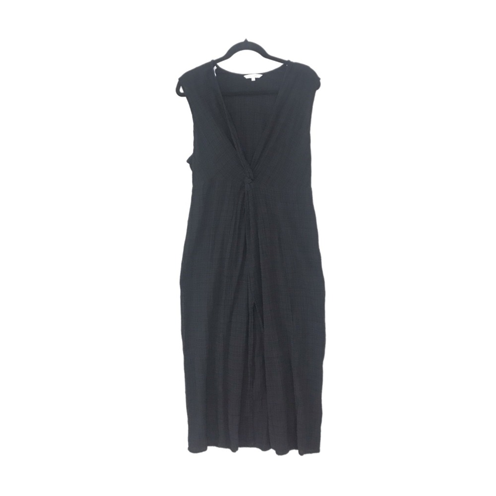 Blue Island Women's Black Maxi Dress Lightweight Cover Up Sundress Slit Size L